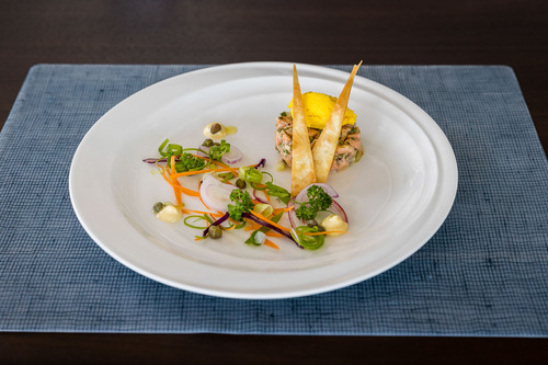 Food from the Rockhopper Restaurant, Sylvia Earle, Richard I'Anson